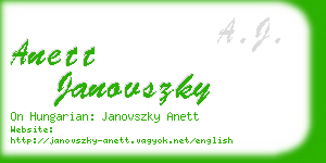 anett janovszky business card